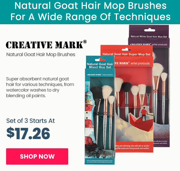 Creative Mark Natural Goat Hair Mop Brushes
