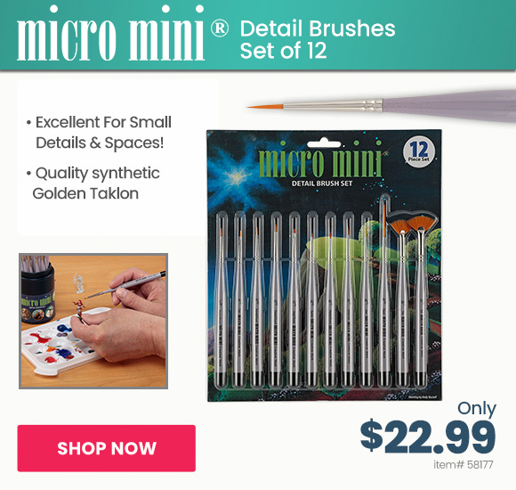 Micro Mini Detail Brushes Set of 12