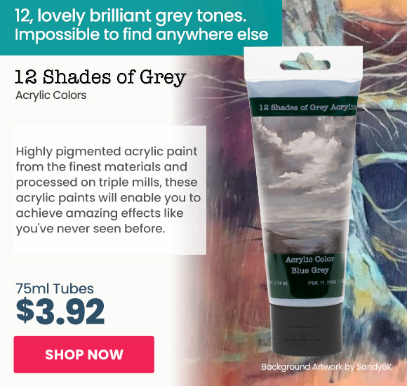 12 Shades Of Grey Acrylic Paint Colors