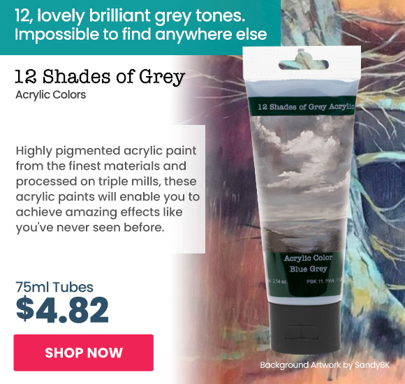 12 Shades Of Grey Acrylic Paint Colors