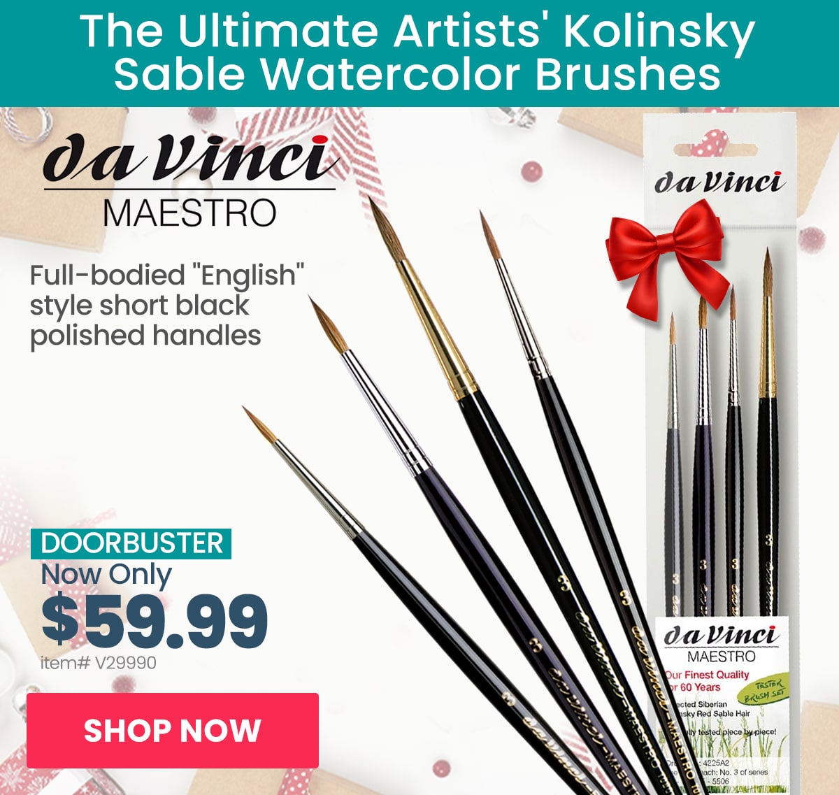 Da Vinci Maestro Kolinsky Red Sable Short Handle Brush Set
