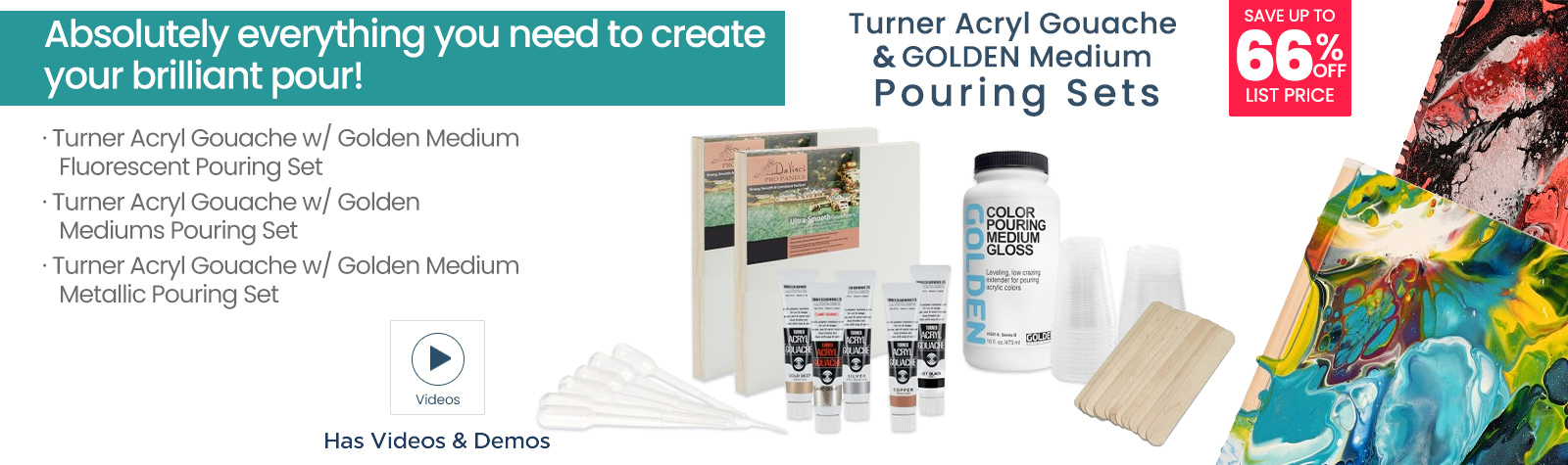 Turner Acrylic Pouring Medium Sets