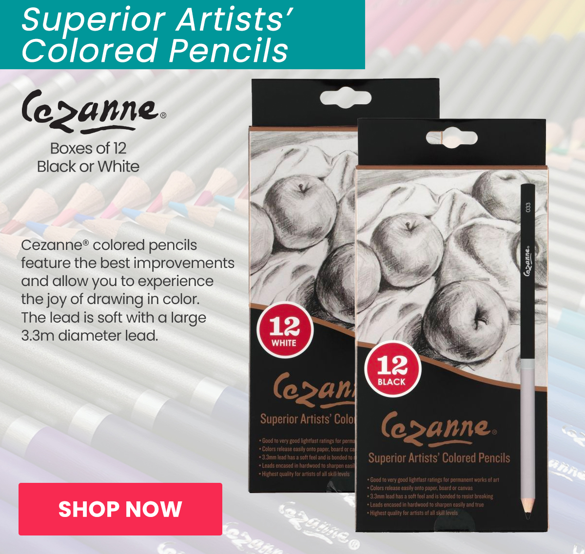 Cezanne Premium Colored Pencil Sets Black or White