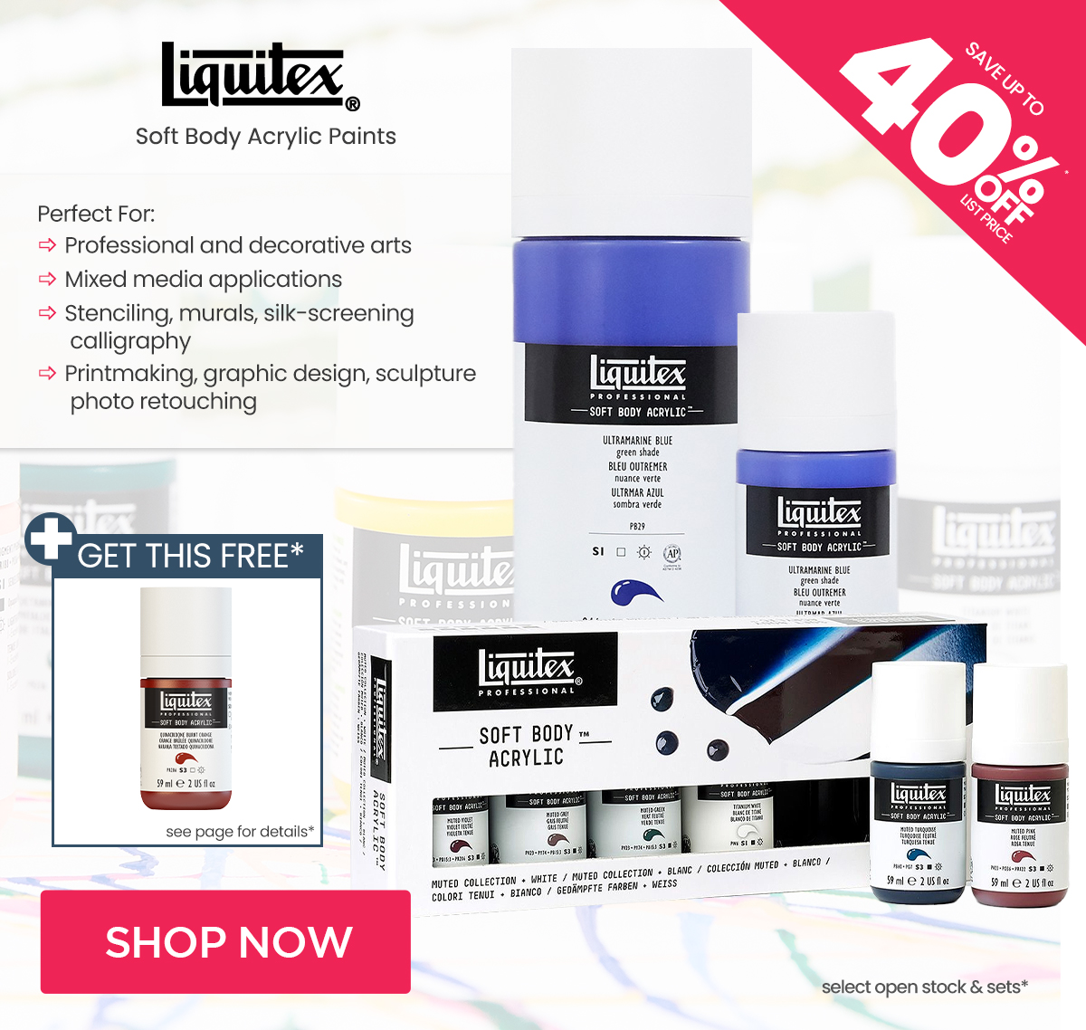 Liquitex Soft Body Acrylics with Free gift