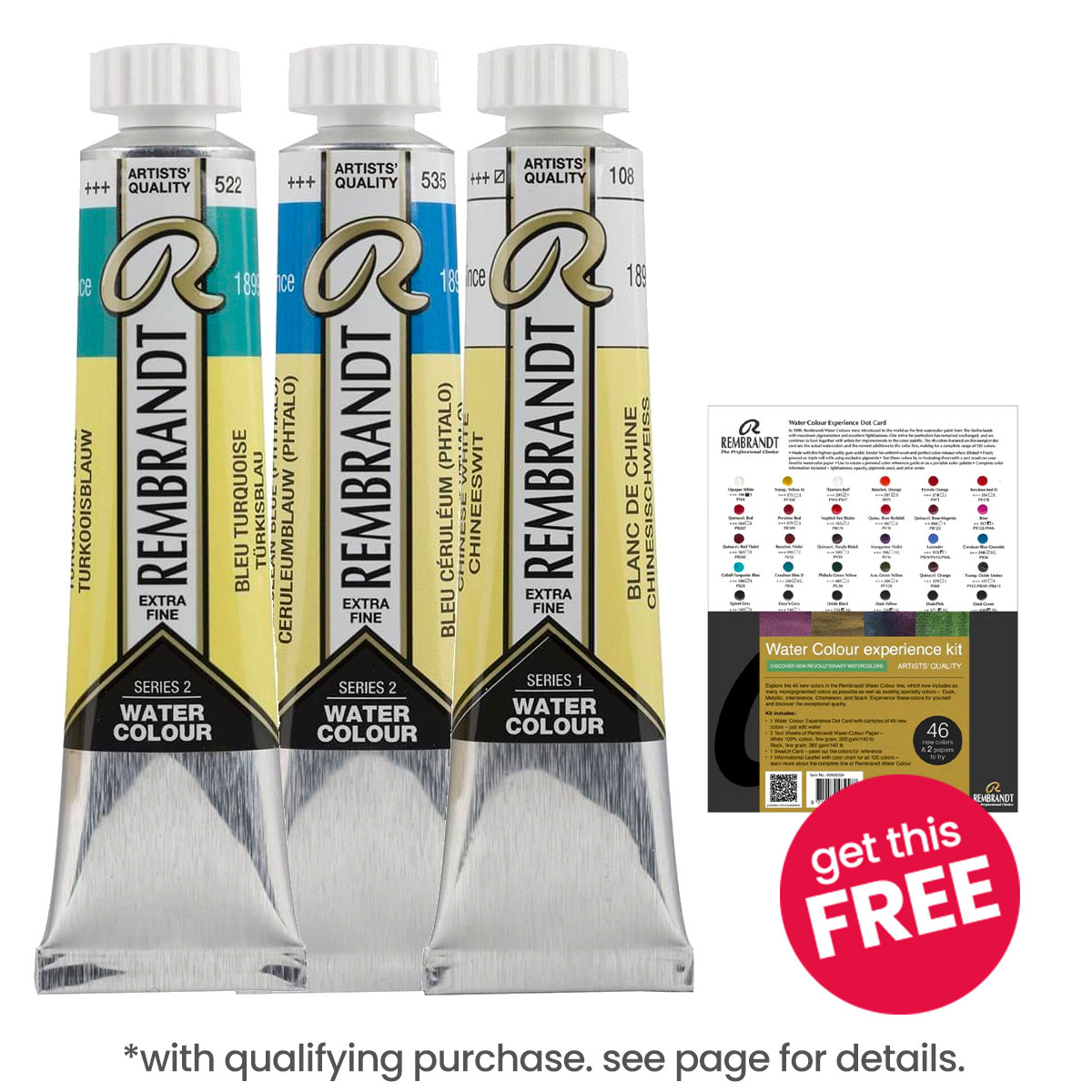Rembrandt Artists' Watercolors - Set Of 12, Opaque White Mixing Colors - View #13