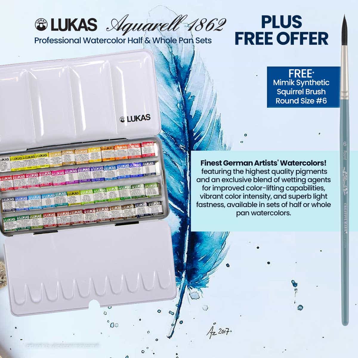 LUKAS Aquarell 1862 Artists' Watercolor Half & Whole Pan Sets