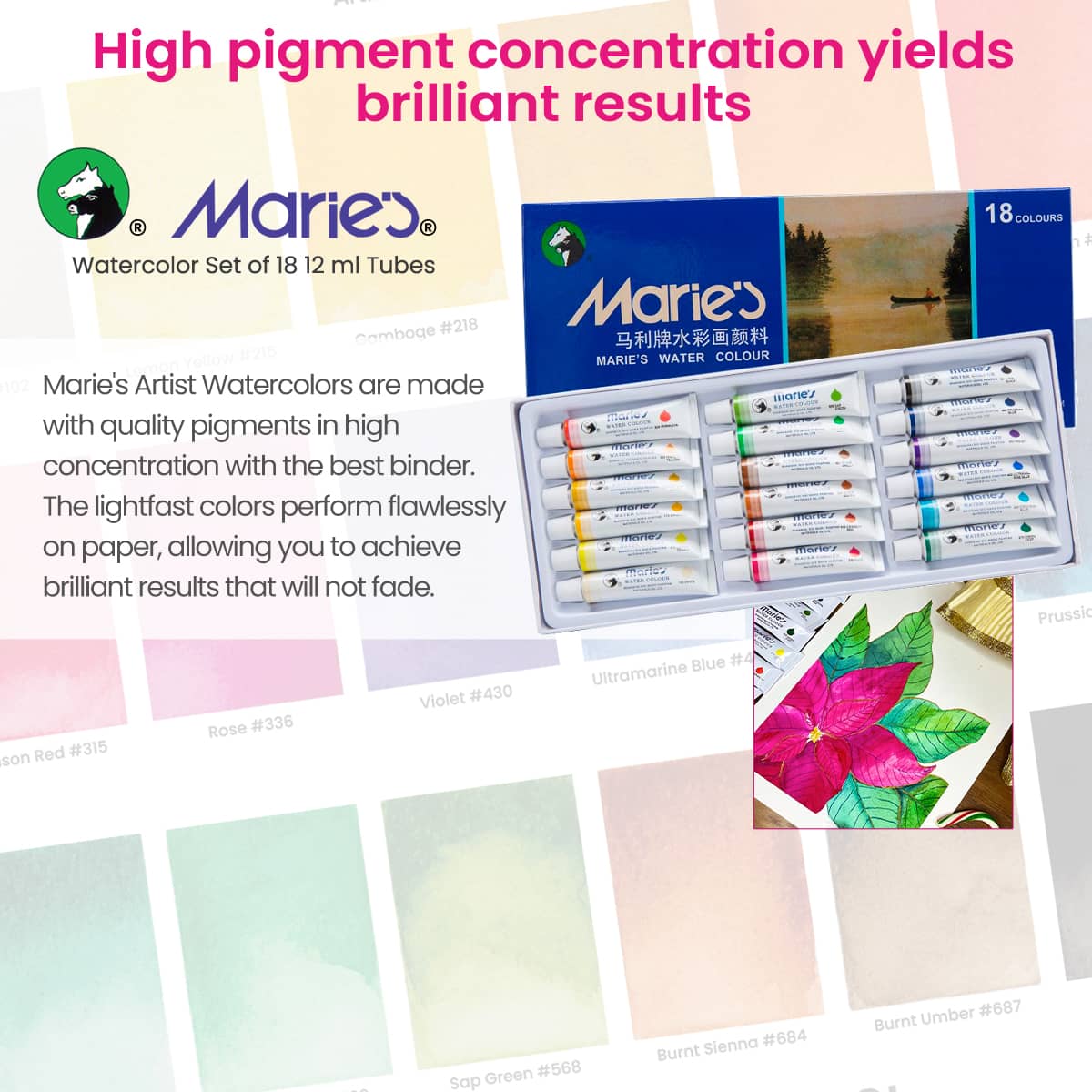 Maries Watercolor Set of 18