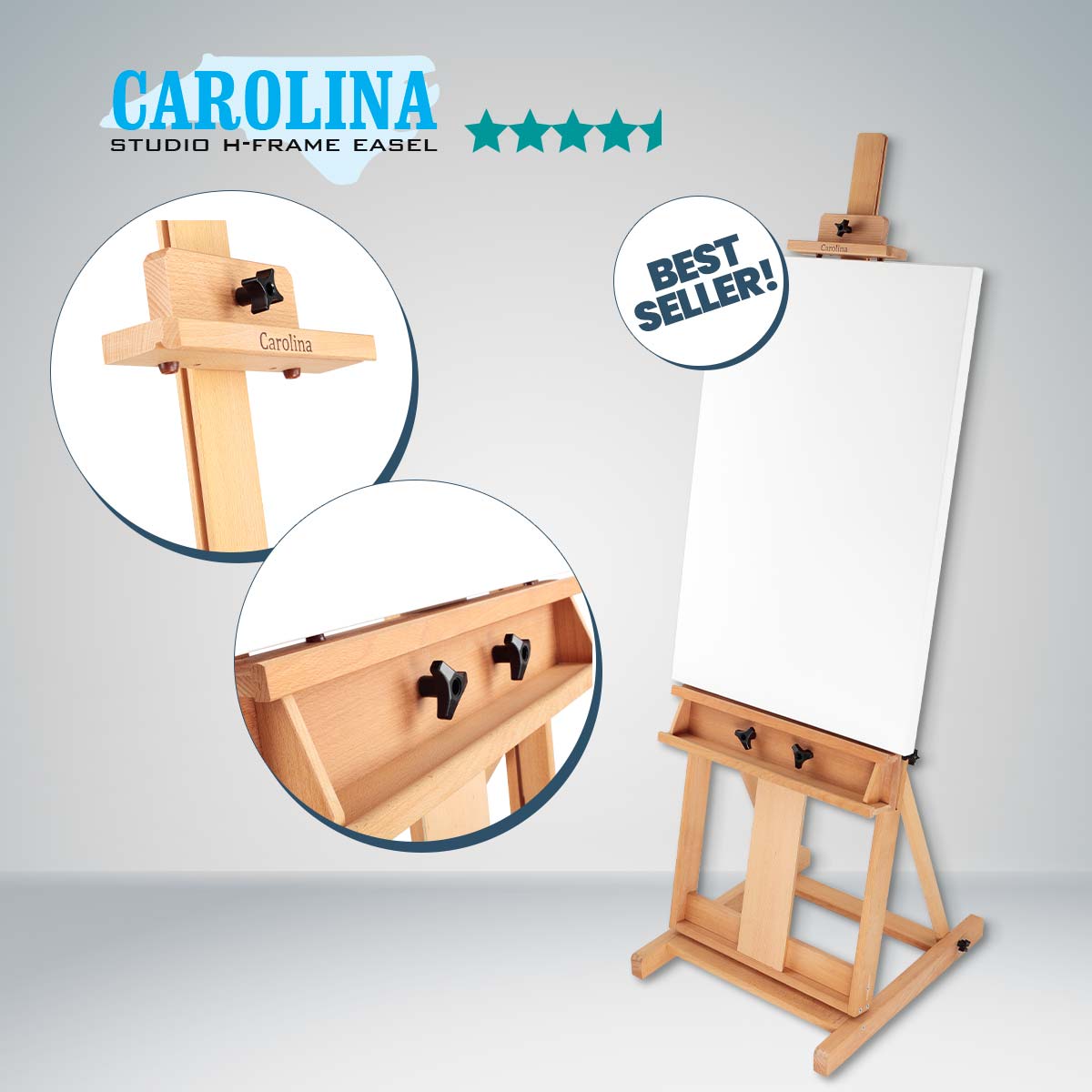 Carolina H-Frame Premium Studio Easel
