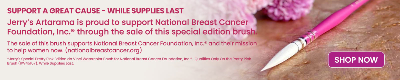 da Vinci Pretty Pink Edition Synthetic Watercolor Brush (Supports NBCF Inc.®) 