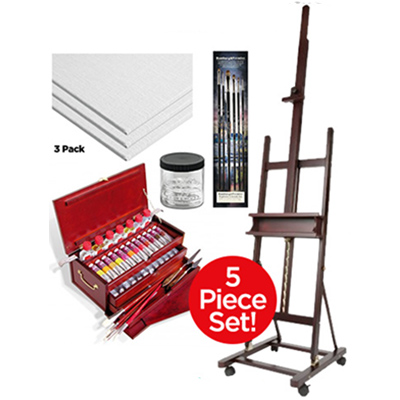 Daler-Rowney Complete Art Set With Carrying Case Color Guide & Easel 111  Pcs for sale online