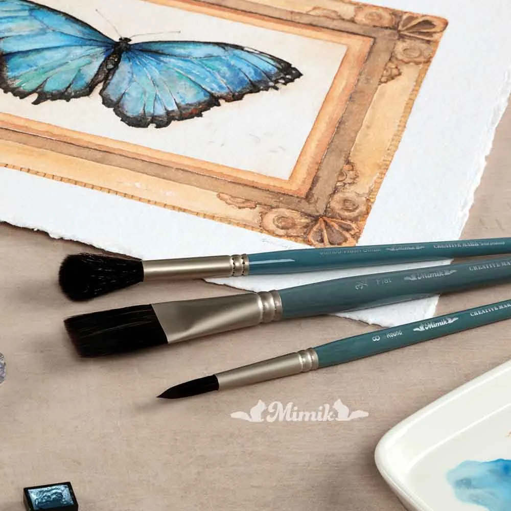 Mimik High Performance Synthetic Squirrel Hair Watercolor Brushes