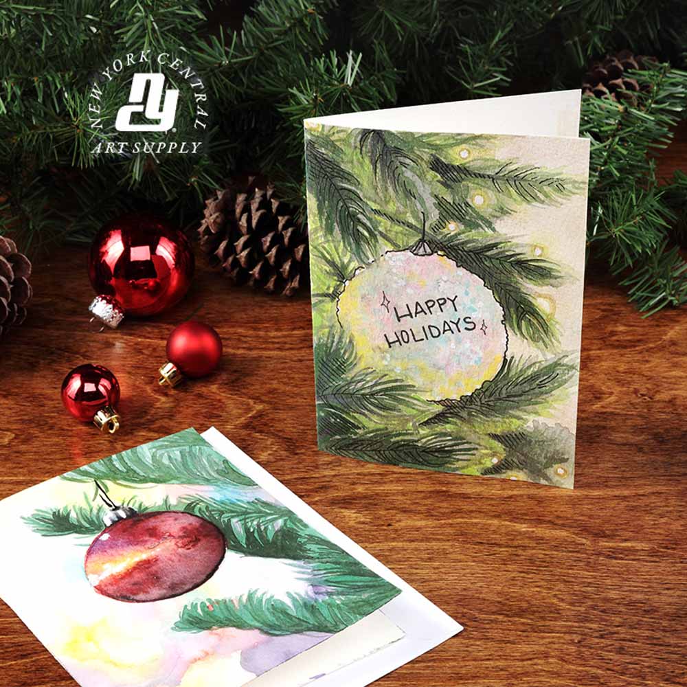 New York Central® 100% Cotton Watercolor Greeting Cards & Envelopes