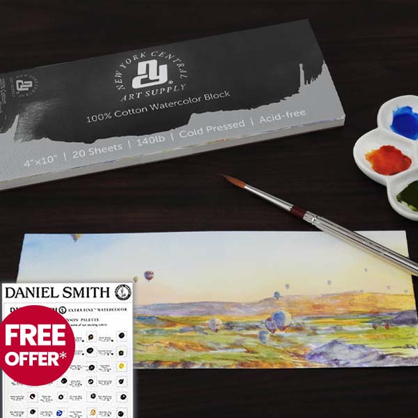 New York Central watercolor blocks in use for painting