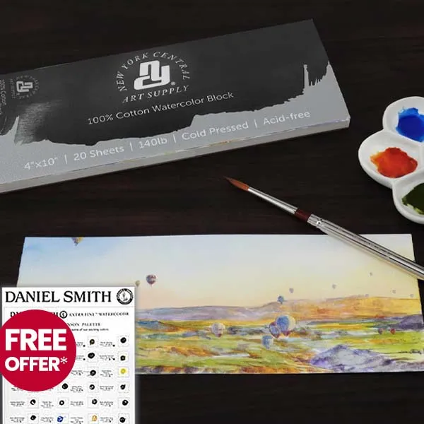 New York Central watercolor blocks in use for painting