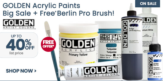 GOLDEN Artists' Acrylics sale up to 40 percent off with free brush offer