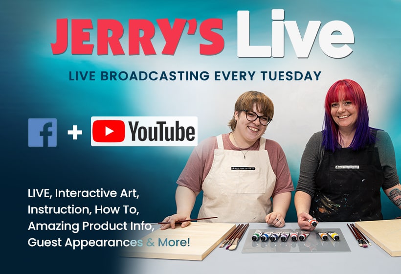 Jerry's Facebook/ Youtube Live Video Art Workshops and how to's