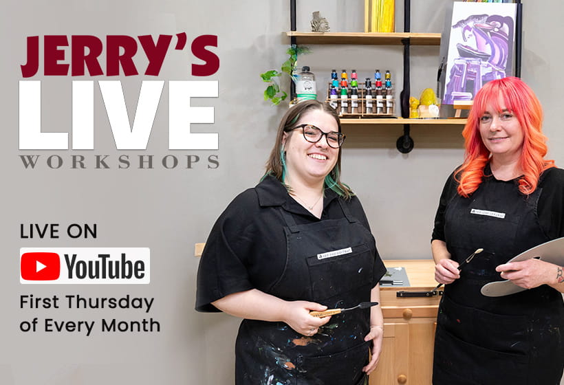 Jerry's LIVE art workshops for artists on YouTube