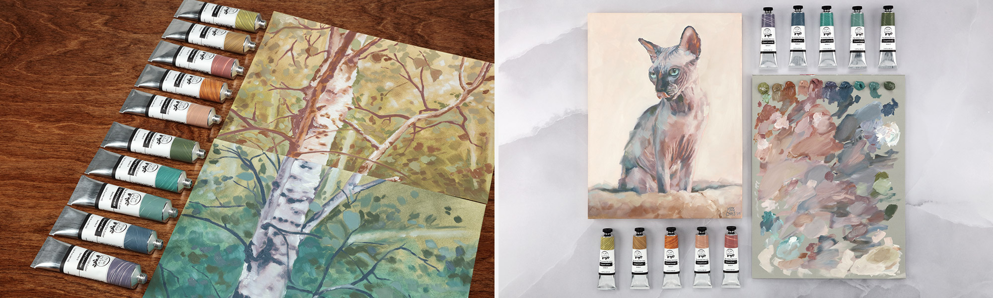 Tusc & Pine Artist Oil Paints Grayed Collection