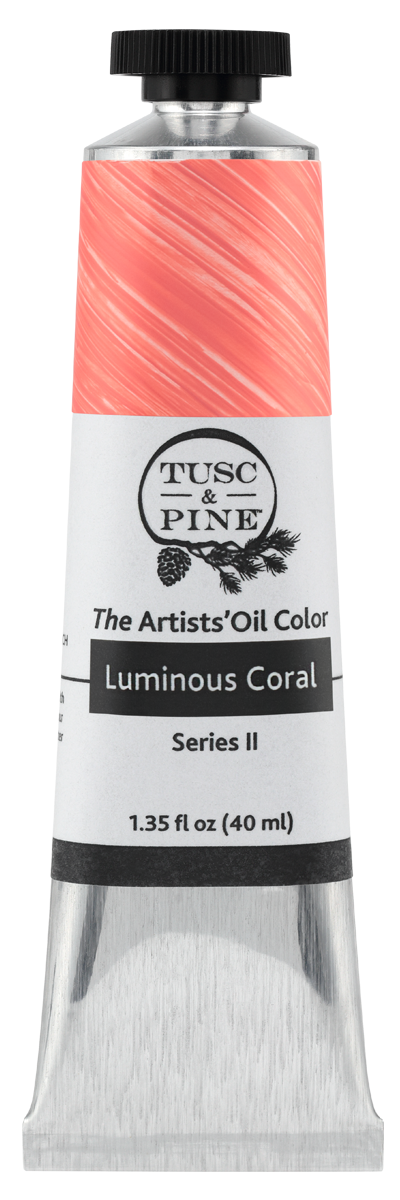 Luminous Coral Tusc & Pine artist oil paint tube