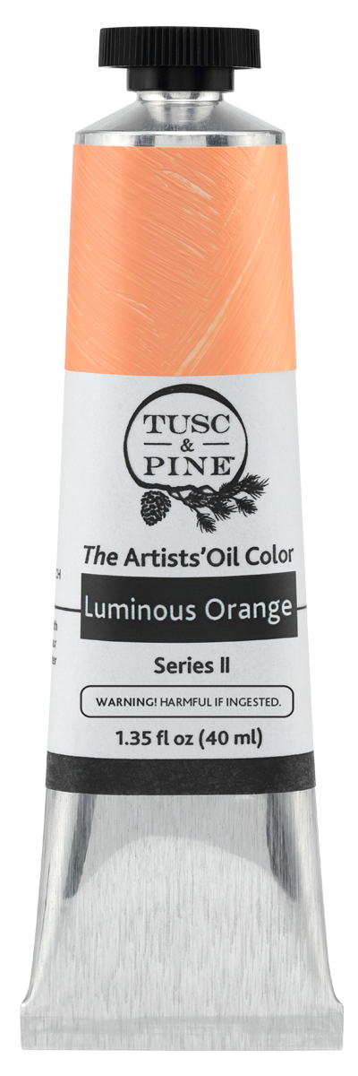 Luminous Orange Tusc & Pine artist oil paint tube
