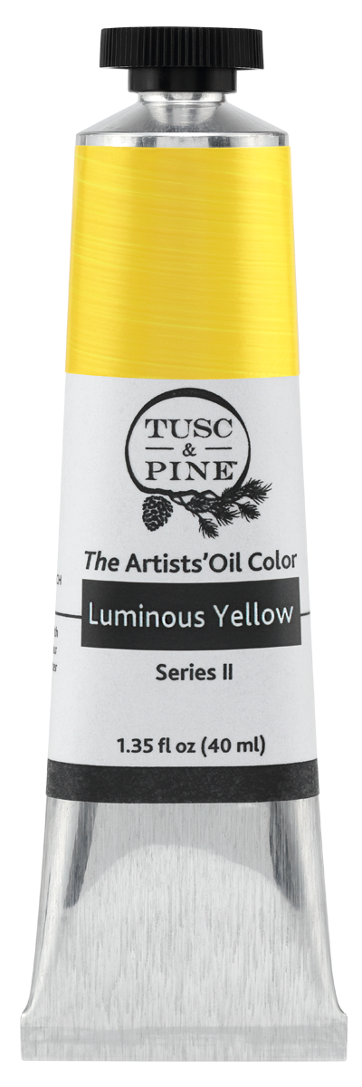 Luminous Yellow Tusc & Pine artist oil paint tube