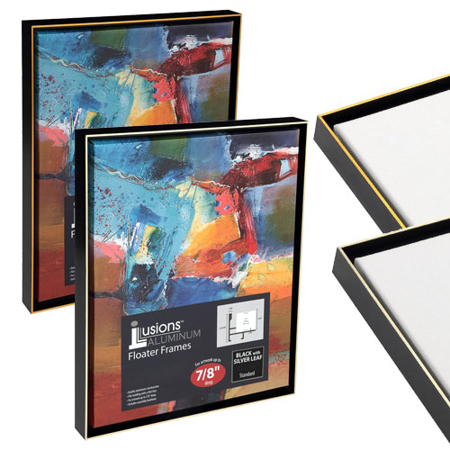 Illusions Aluminum Floater Frames - New Black/Gold or Black/Silver
