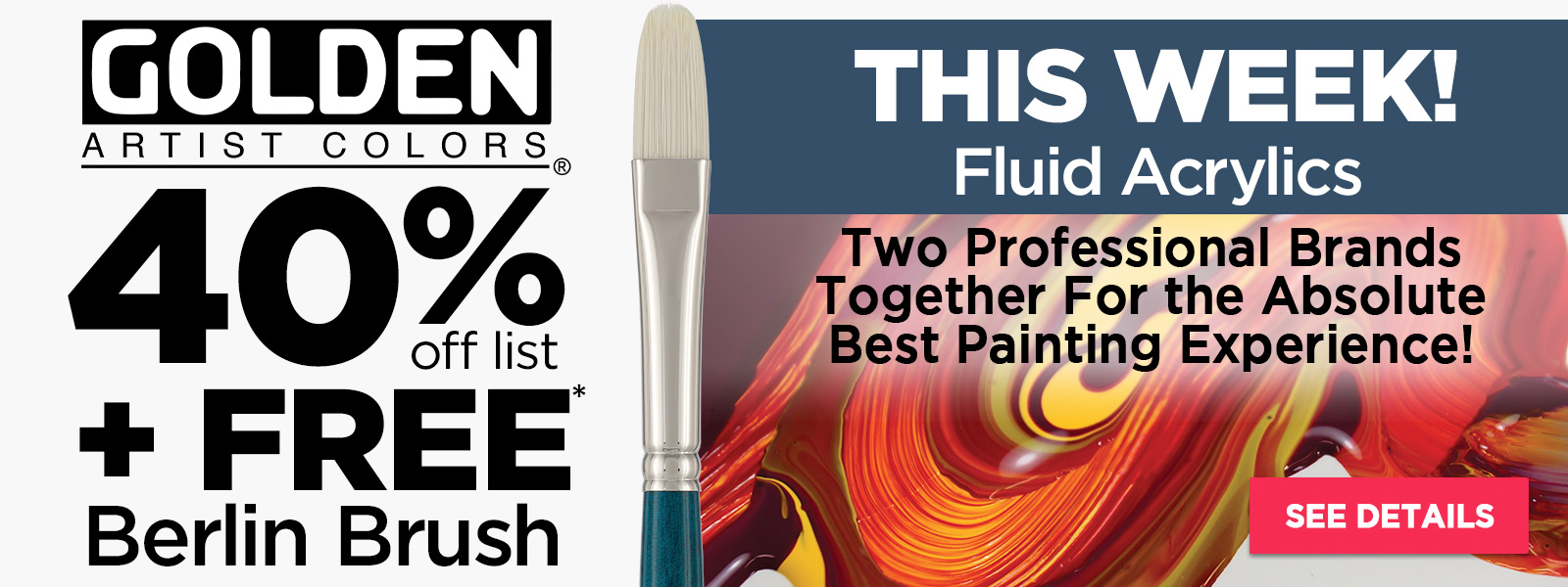 Golden + Berlin Free Brush - Fluid Acrylics