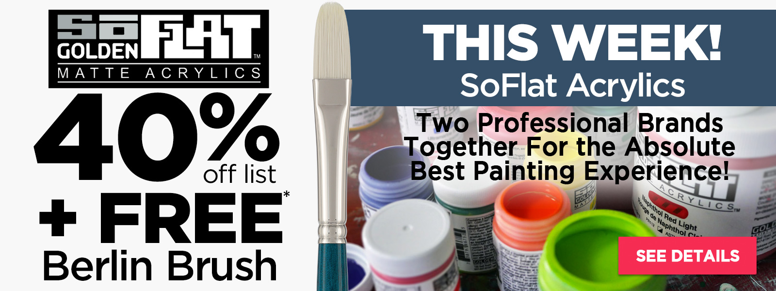 Golden + Berlin Free Brush - SoFlat Matte Acrylics
