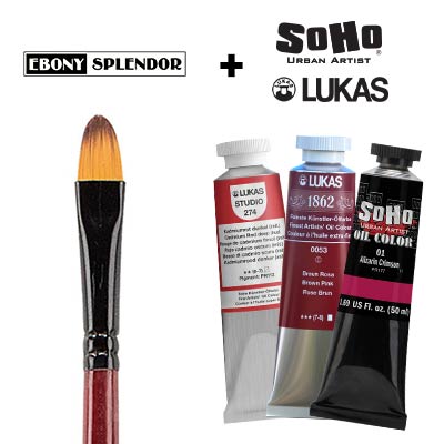 FREE* Ebony Splendor Long Handle Filbert #6 Brush