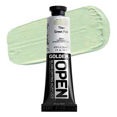 Golden 2oz Titan Green Pale Open Acrylic tube