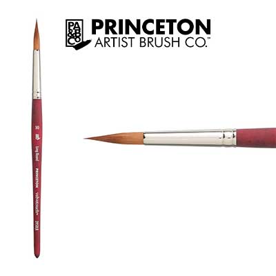 Princeton Velvetouch™ Series 3950 Synthetic Brush - Long Round, Short Handle, Size 10