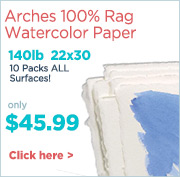 Arches 100% Rag Watercolor Paper Natural White
