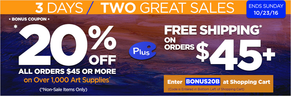 3 Days / Two Great Sales - Extra 20% Off orders $45 + Free Shipping