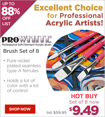 Pro White Soft White Filament Hair Acrylic Brushes