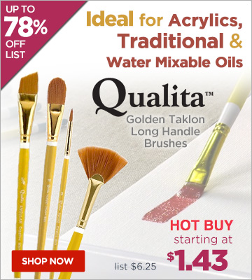 Qualita Golden Taklon Long Handle Brushes