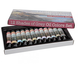 12 Shades of Grey Oil Colors Set of 12