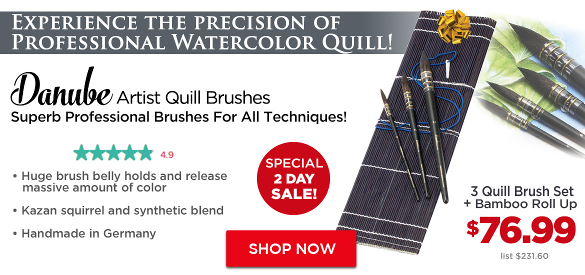  Danube Professional Watercolor Quill Brushes