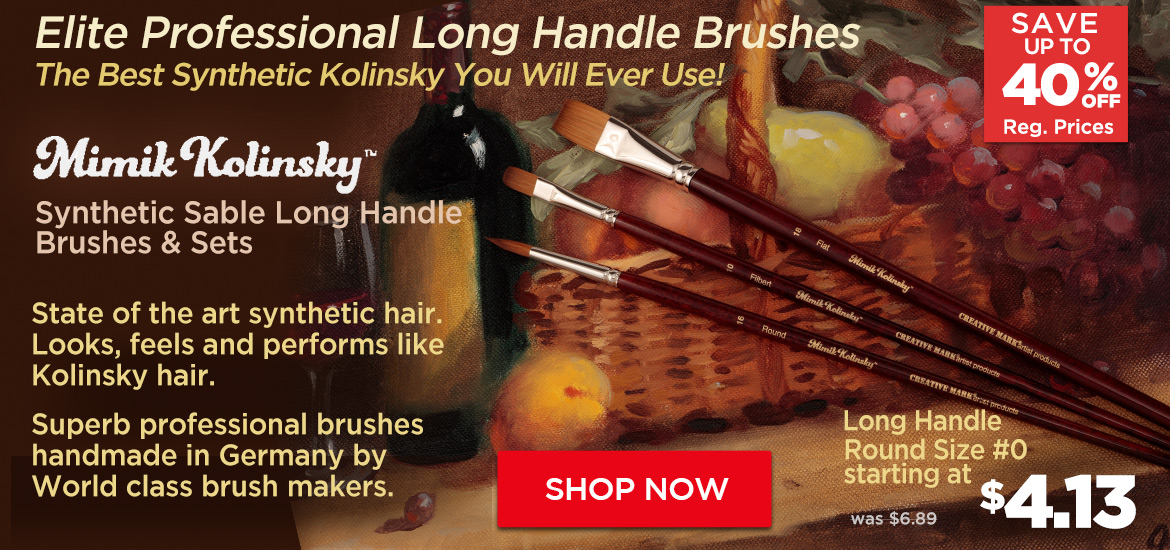 Mimik Kolinsky Synthetic Sable Long Handle Brushes 