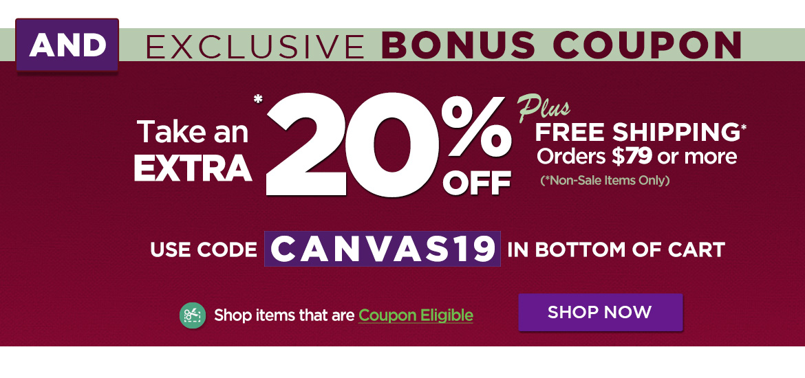 Save an Extra 20% Off - Shop for Coupon Eligible items
