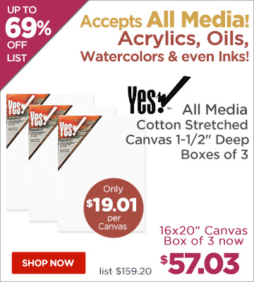Yes! All Media Cotton Stretched Canvas 1-1/2 Deep