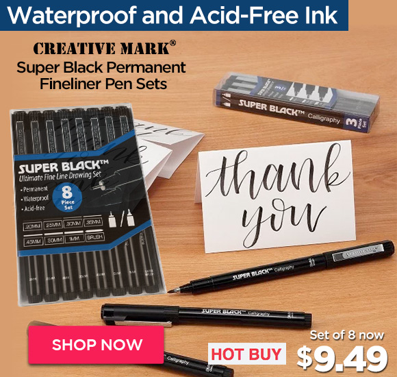 Super Black Permanent Fineliner Pen Sets