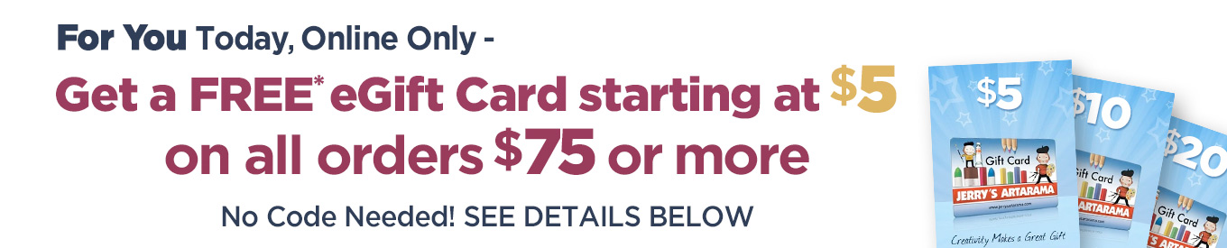FREE $5 E Gift Card with any $75 Order