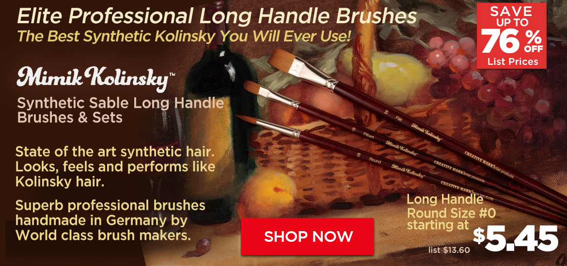 Mimik Kolinsky Synthetic Sable Long Handle Brushes