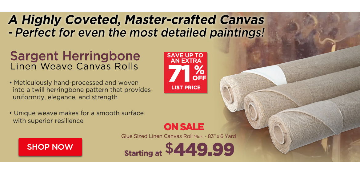 Sargent Herringbone Linen Weave Canvas Rolls 