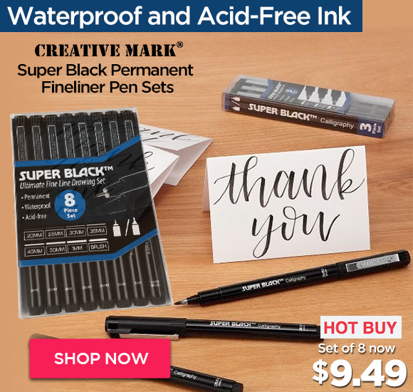 Super Black Permanent Fineliner Pen Sets