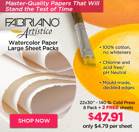 Fabriano Artistico Watercolor Paper Large Sheet Packs