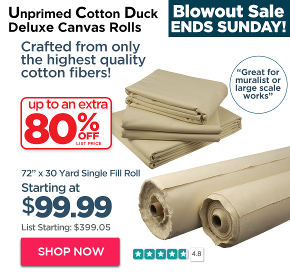 Unprimed Cotton Duck Deluxe Canvas Rolls