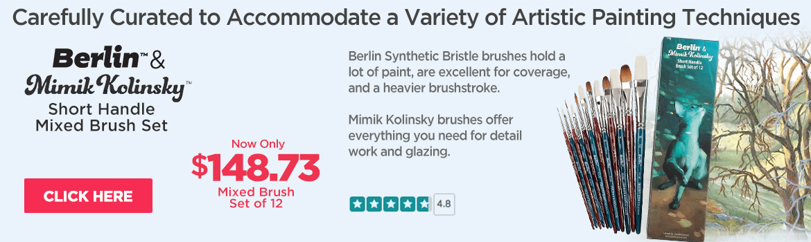 Berlin & Mimik Kolinsky Short Handle Mixed Brush Set