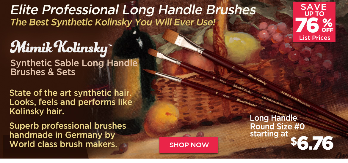 Mimik Kolinsky Synthetic Sable Long Handle Brushes