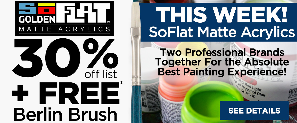 GOLDEN SoFlat Acrylics + Free Brush Offer